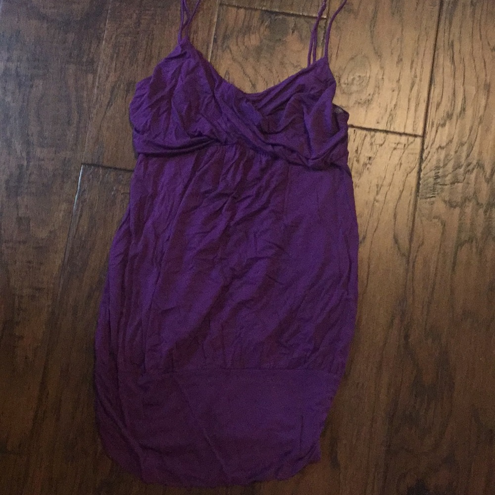 Purple Tank Top with Banded Bottom